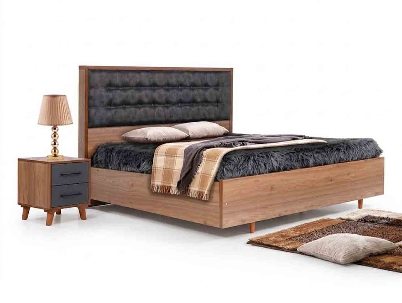 تخت دو نفره چوبی یونیک TD  3012